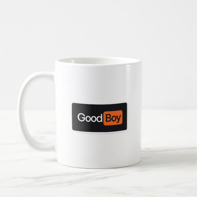 Caneca de Café Meme Engraçado Laranja e Preto Bom  (Esquerda)