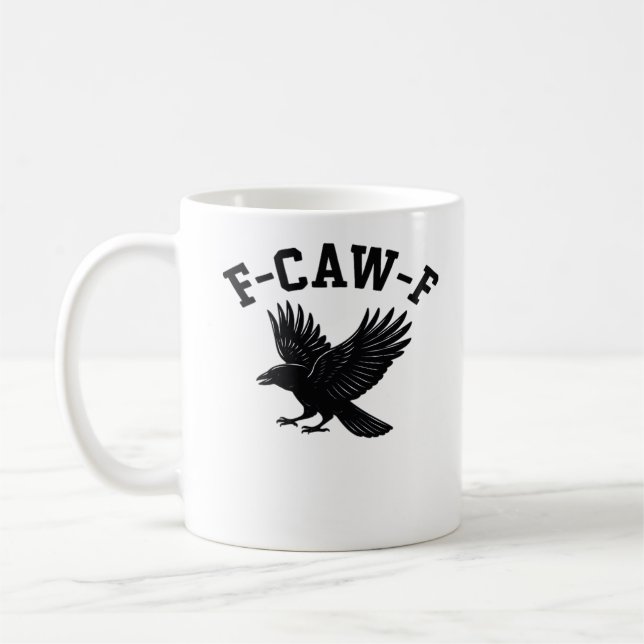 Caneca De Café Meme F-Caw-F Engraçado Tendência (Esquerda)