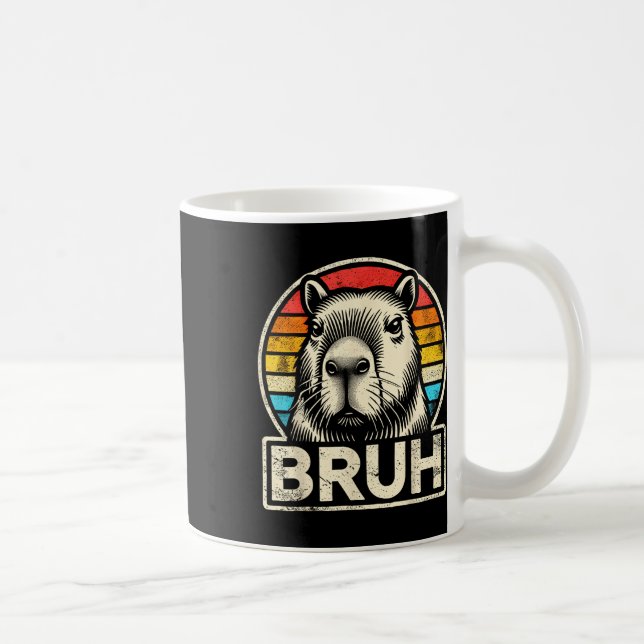 Caneca De Café Meme Graphic Capybara Bruh Engraçado Para Meninos  (Direita)