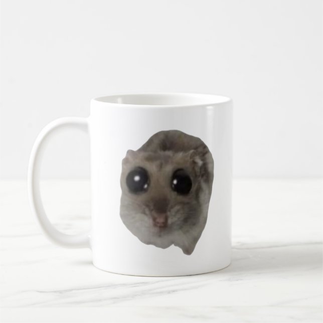 Caneca De Café meme, hamster, meme de hamster, hamster triste, en (Esquerda)