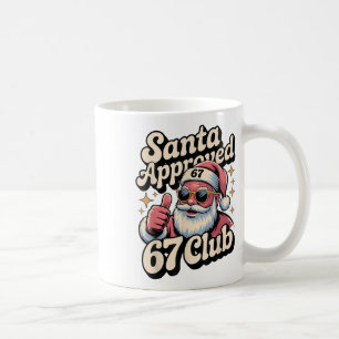 Caneca De Café Meme Natal Divertido 67 - Retro Santa Aprovado 67