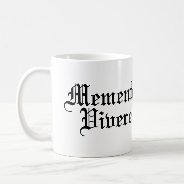 Caneca De Café Memento Vivere - Frase Latina (Esquerda)