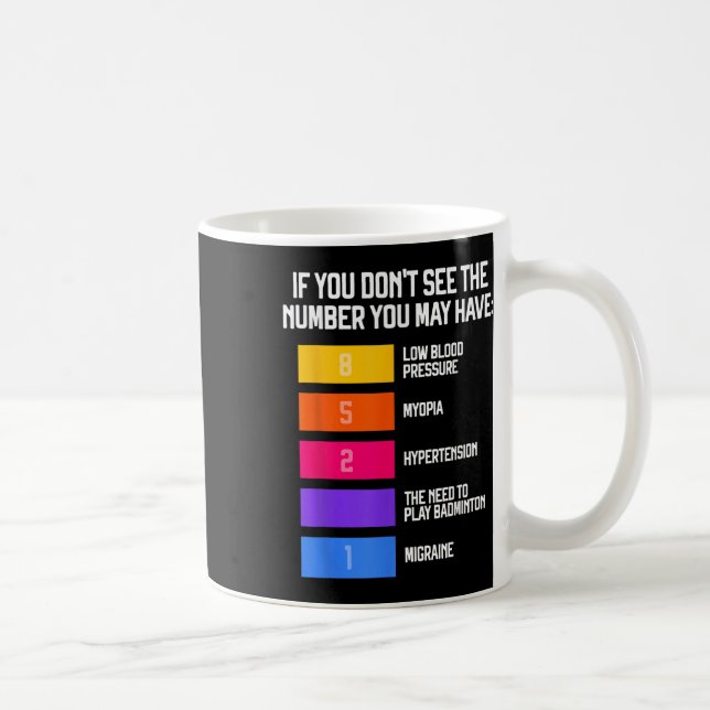 Caneca De Café Memes Engraçados e Divertidos de Badminton Shuttle (Direita)