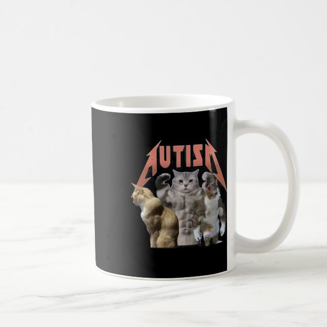 Caneca De Café Memória Buff Cats Autism (Direita)