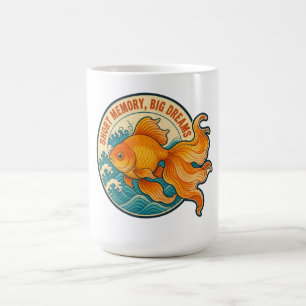 Caneca De Café Memória Curta Grandes Sonhos Peixe Dourado Vintage