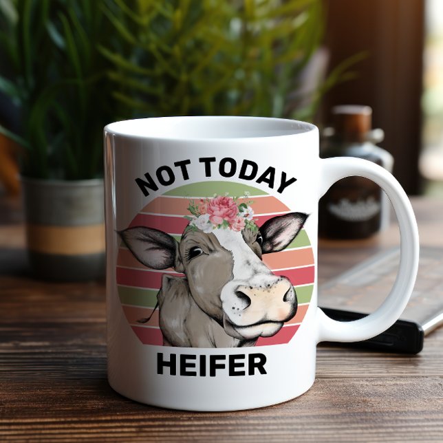 Caneca De Café Memória De Vaca Hoje Não Heifer (Start your morning coffee right and stand out from the herd with this “udderly” fantastic mug.)