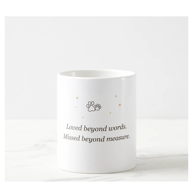 Caneca De Café Memorial de Estimação Amado Além das Palavras Perd (Criador carregado)