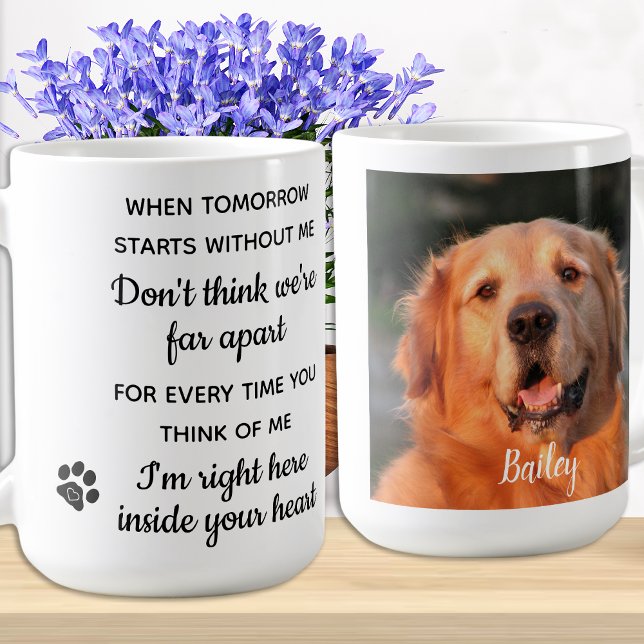 Caneca De Café Memorial Pet de Perda de Foto Personalizada (Criador carregado)