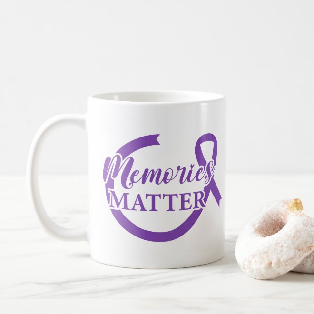 Caneca De Café Memórias Contam Alzheimer  (Com Donut)