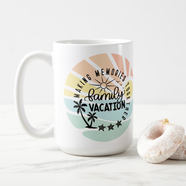 Caneca De Café Memórias de Férias da Família de fazeres juntas (Com Donut)