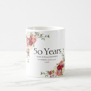 Caneca De Café "Memórias Ouros: Celebrando 50 Anos de Amor"