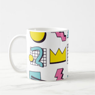 Caneca De Café Memphis dos anos 90: Elementos Pop Design.