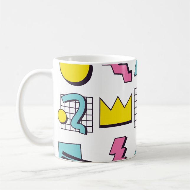 Caneca De Café Memphis dos anos 90: Elementos Pop Design. (Esquerda)