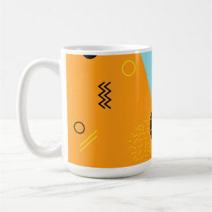 Caneca De Café Memphis, hipster, moda, ilustração legal arte