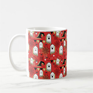 Caneca De Café Memphis sem costura geométrica do fantasma de hal