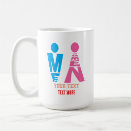Caneca De Café Men and Women Typography Icon Design
