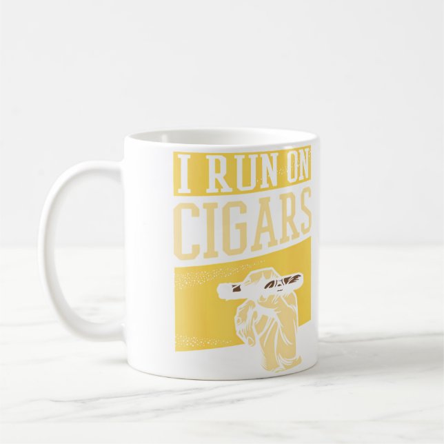 Caneca De Café Men Cigars Smoking Cigar Smoke Funny I Run On Ciga (Esquerda)