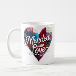 Caneca De Café Mended with Love Mug – Heartfelt Patchwork Gift