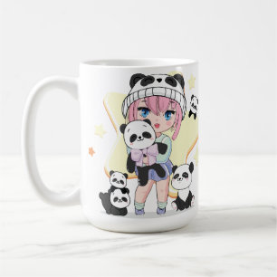 Caneca De Café Menina Anime Adorável Rodeada por Brinquedos de Pa