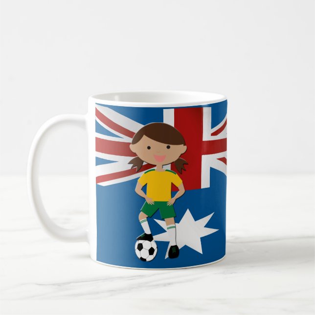 Caneca De Café Menina australiana 4 do futebol (Esquerda)