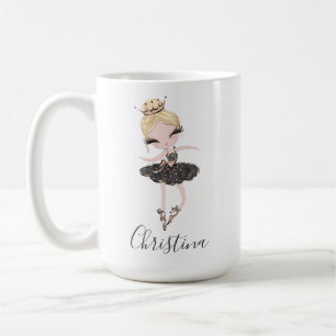 Caneca De Café Menina Bailarina Nome Personalizado Presente de Ba