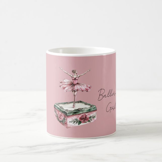 Caneca De Café Menina Bailarina Rosa (Centro)