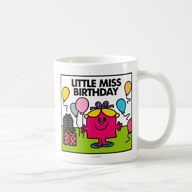 Caneca De Café Menina Birthday | Apresenta e balões (Direita)