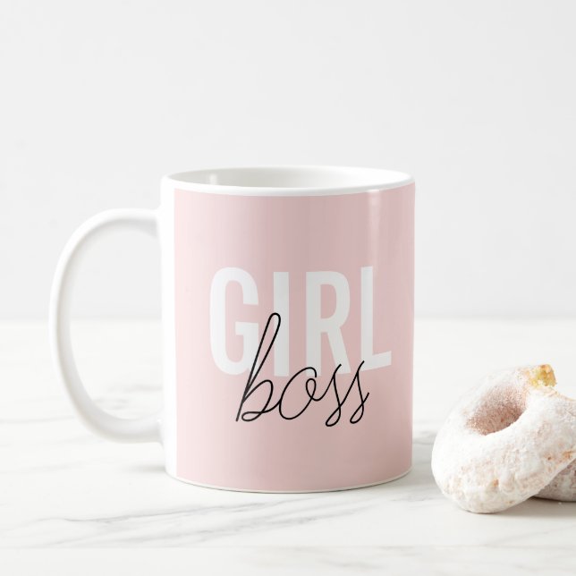 Caneca De Café Menina blush de tipografia chefe (Com Donut)