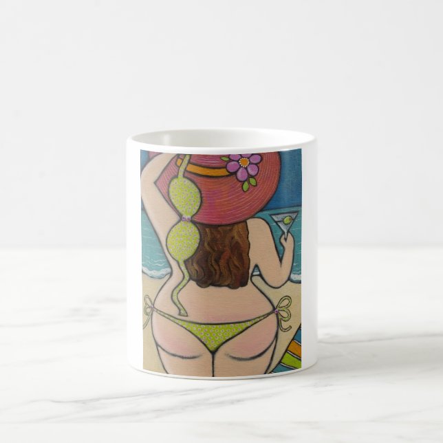 Caneca De Café Menina bonita no biquini (Centro)
