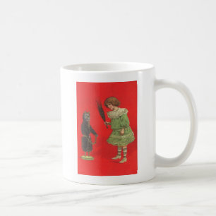 Caneca De Café Menina Brincando com Boneca do Krampus