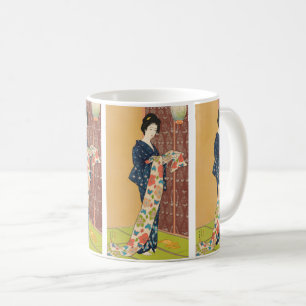 Caneca De Café Menina com Fantasia de Verão por Hashiguchi Goyo