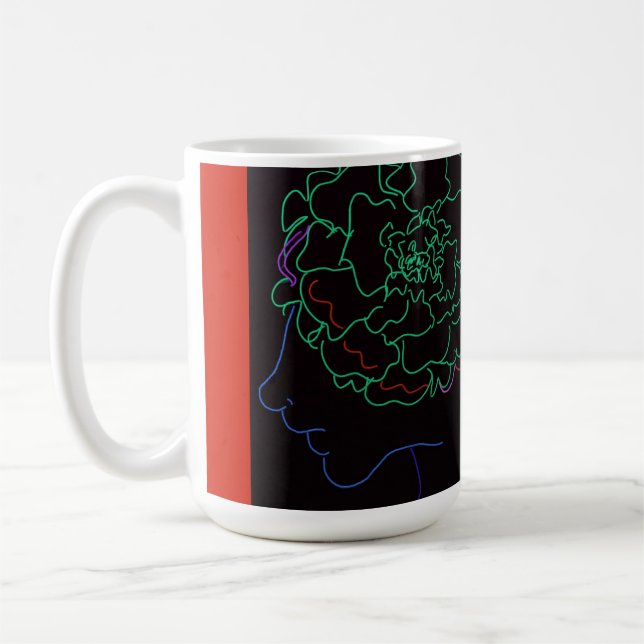 Caneca De Café Menina com Marigold Afro Puffs (Esquerda)