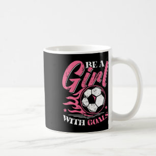 Caneca De Café Menina Com Metas Jogadora De Futebol Feminino