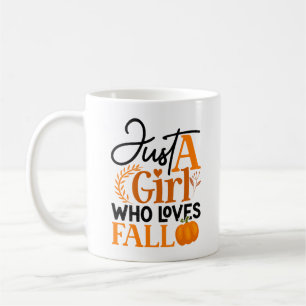 Caneca De Café Menina de Abóbora Sazonal Bonita Que Adora Queda