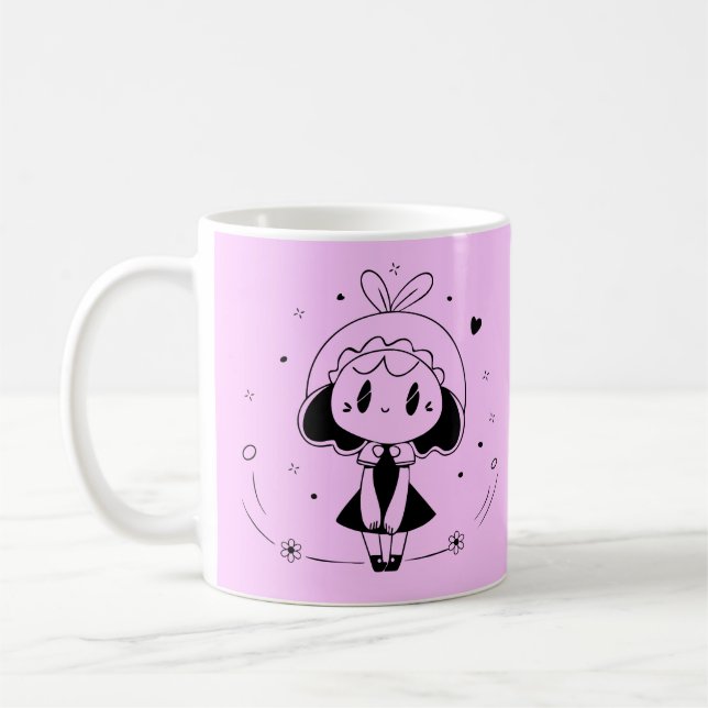 Caneca De Café Menina de animação fofa (Esquerda)