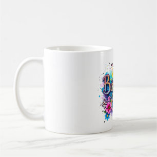 Caneca De Café Menina de Aniversário Floral Arco-Íris