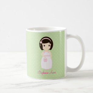 Caneca De Café Menina de Aniversário na Mesa de Presentes