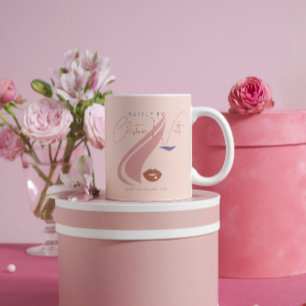 Caneca De Café Menina de artista rosa-rosa-rosa-leve minimalista