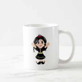 Caneca De Café Menina de desenho animado fofa e feliz