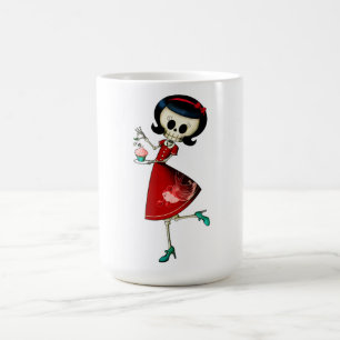 Caneca De Café Menina de esqueleto doce & assustador