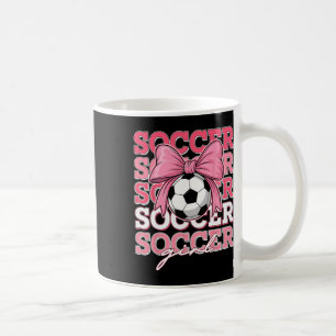 Caneca De Café Menina de Futebol Groovy Laço Para Irmã Mulheres M