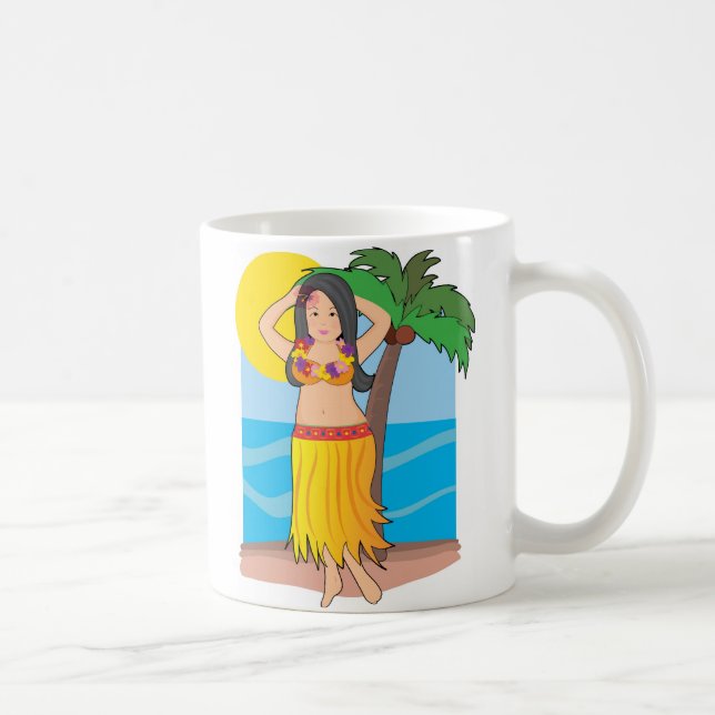 Caneca De Café menina de hula havaiana (Direita)