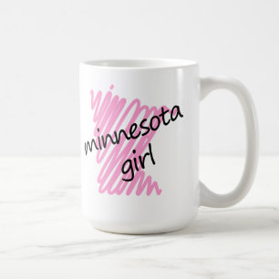 Caneca De Café Menina de Minnesota com o mapa Scribbled de