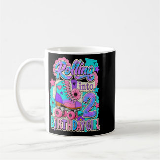 Caneca De Café Menina De Patins De Rodas Fazendo 2 Anos 2º