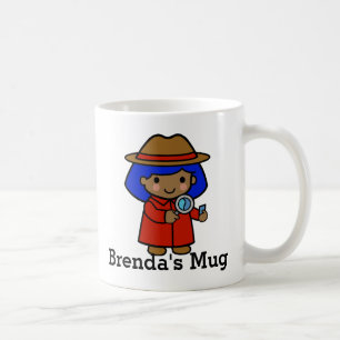 Caneca De Café Menina Detetive com Espelho
