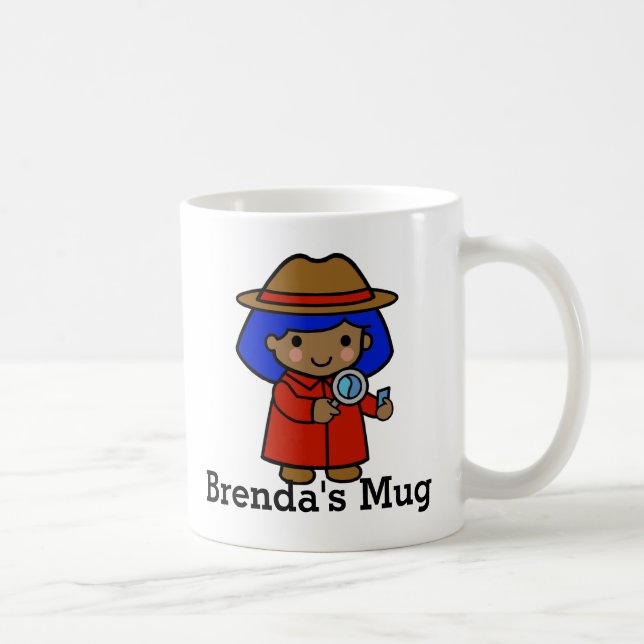 Caneca De Café Menina Detetive com Espelho (Direita)