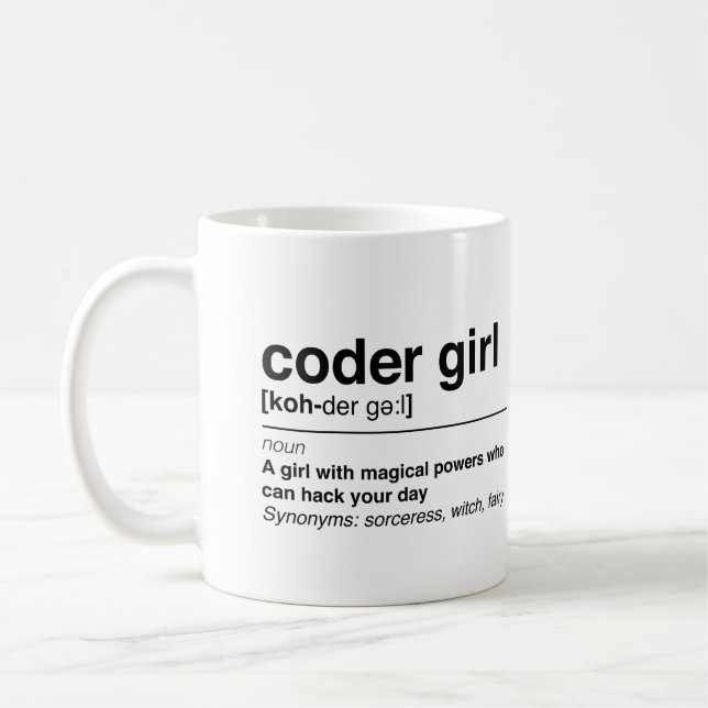 Caneca De Café Menina do codificador (Esquerda)