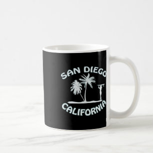Caneca De Café Menina do Surf da Praia de Surf Retro de San Diego