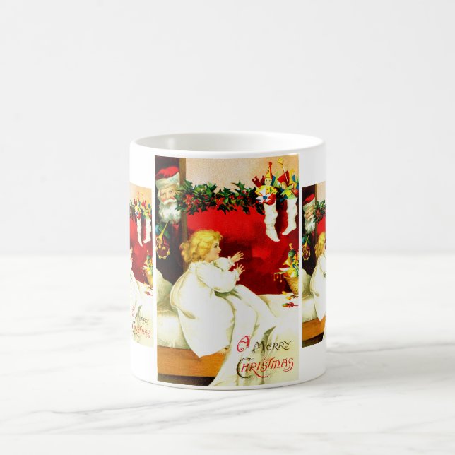 Caneca De Café Menina e Papai Noel (Centro)