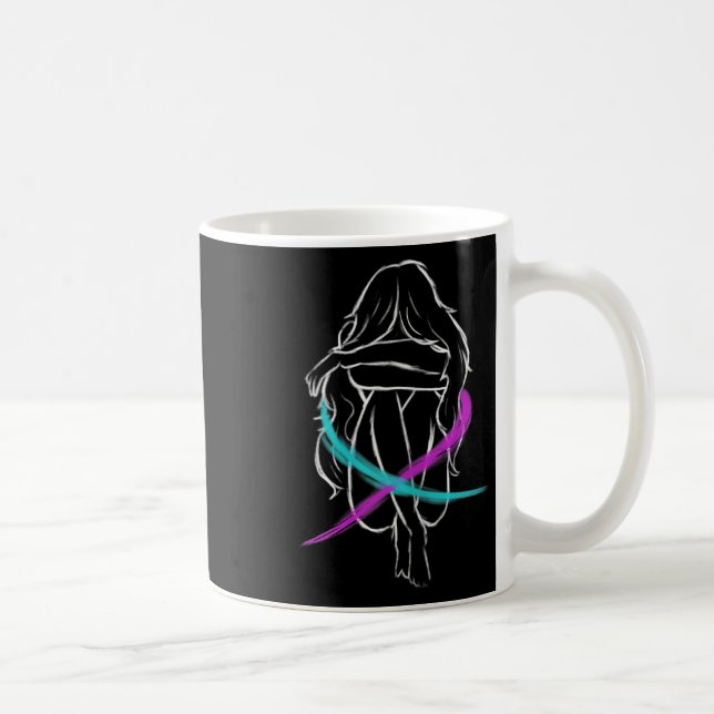 Caneca De Café Menina Está Chorando Protesto Suicida (Direita)